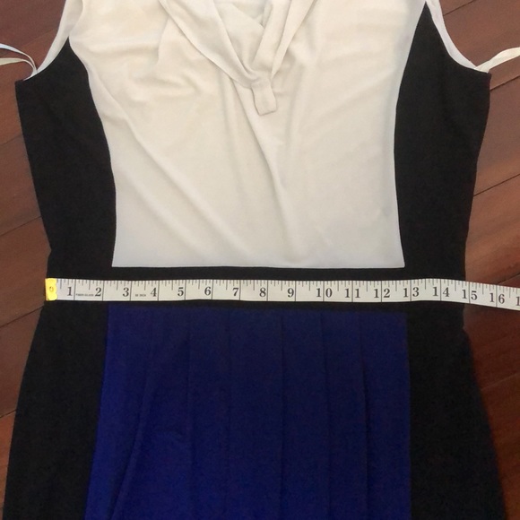 Lauren Ralph Lauren sleeveless color block shift dress white blue and black - Picture 11 of 11